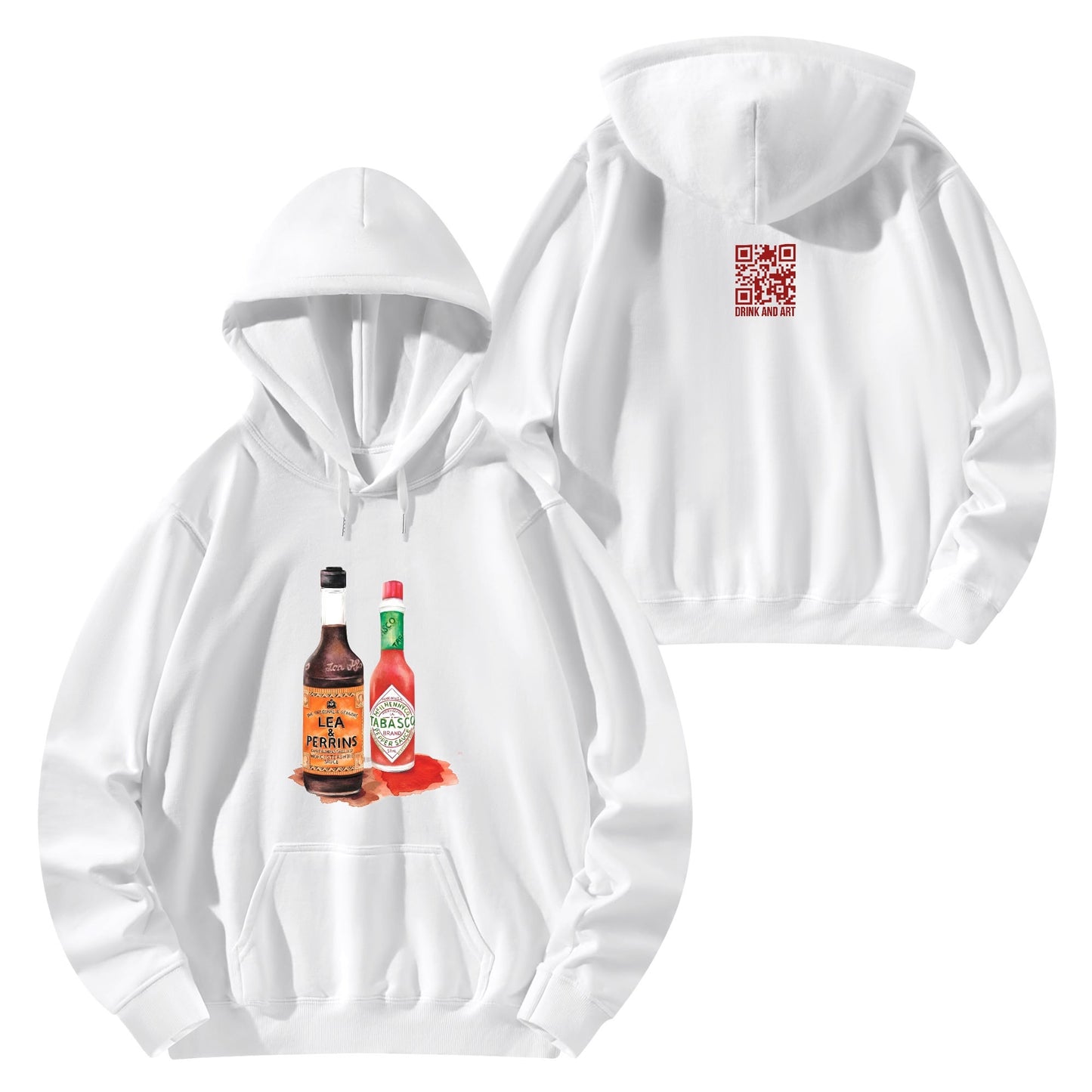 Cotton Hoodie Lea & Perrins & Tabasco Watercolor