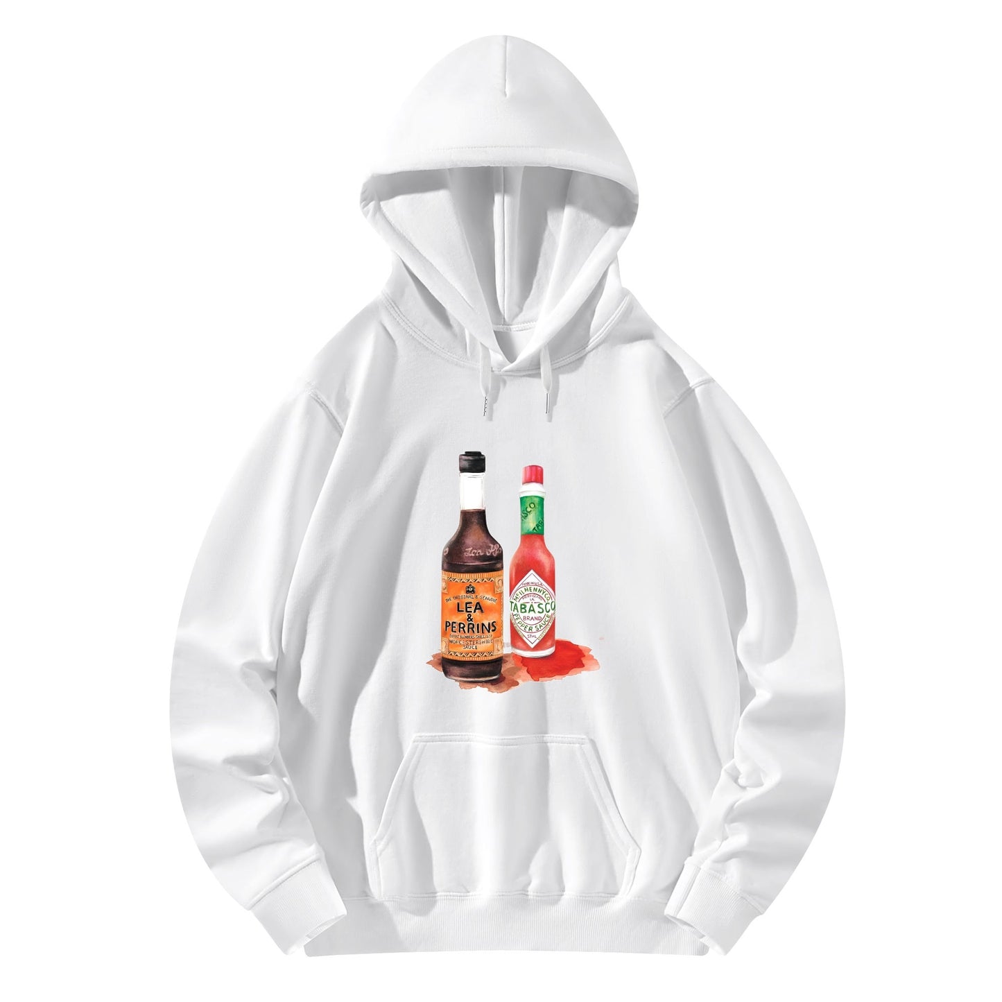 Cotton Hoodie Lea & Perrins & Tabasco Watercolor