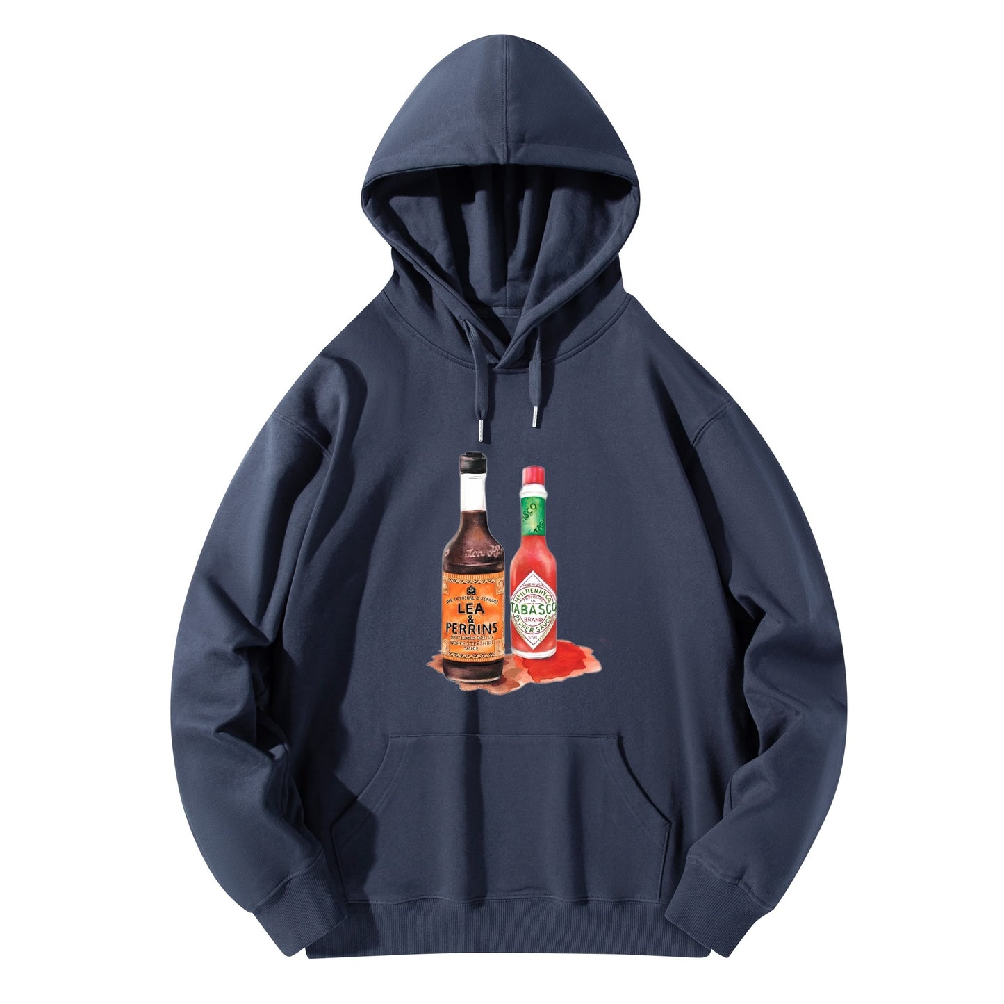 Cotton Hoodie Lea & Perrins & Tabasco Watercolor