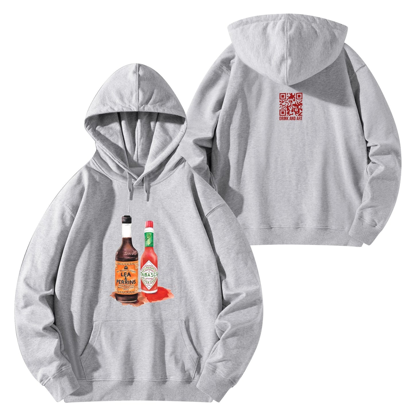 Cotton Hoodie Lea & Perrins & Tabasco Watercolor