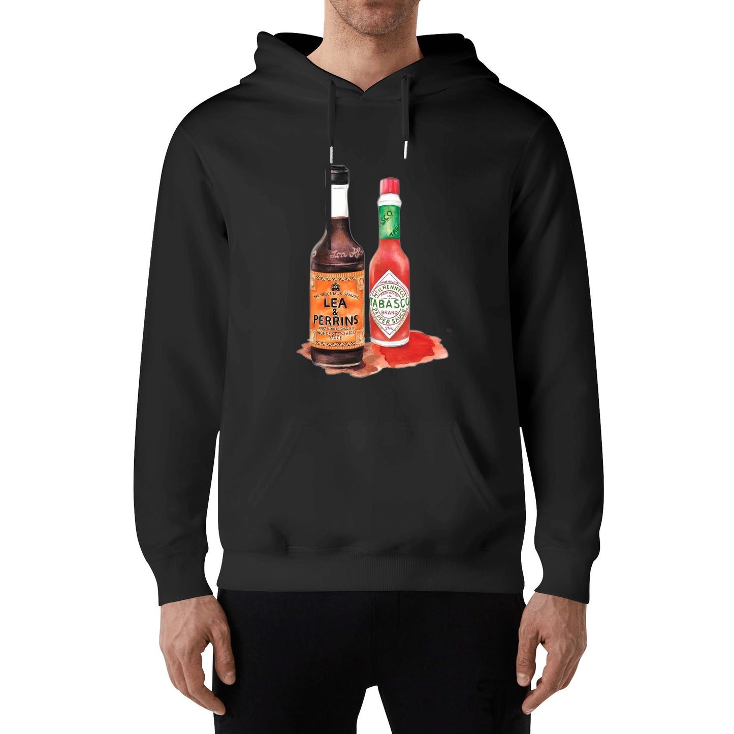 Cotton Hoodie Lea & Perrins & Tabasco Watercolor