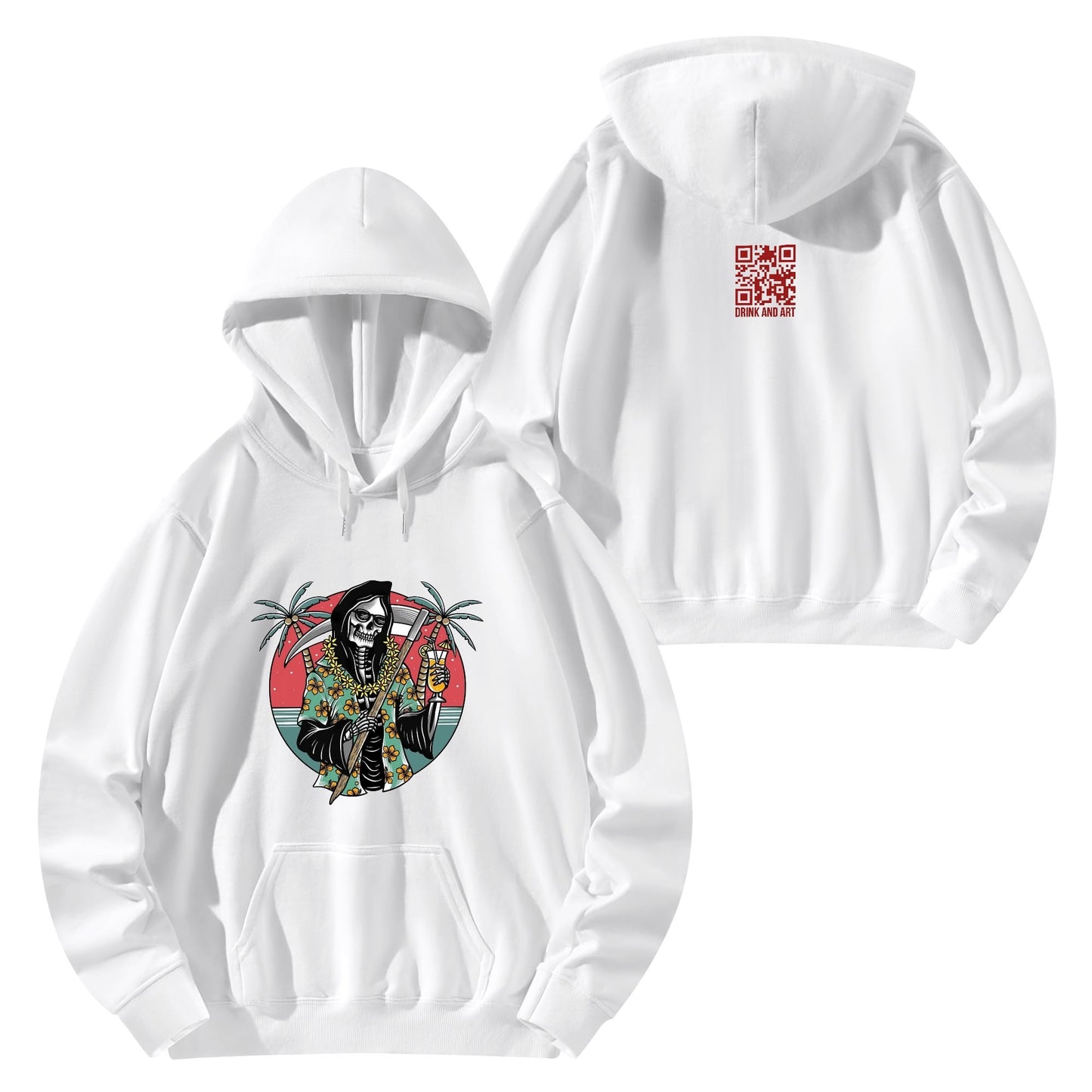 Cotton Hoodie Tropical Grim Reaper