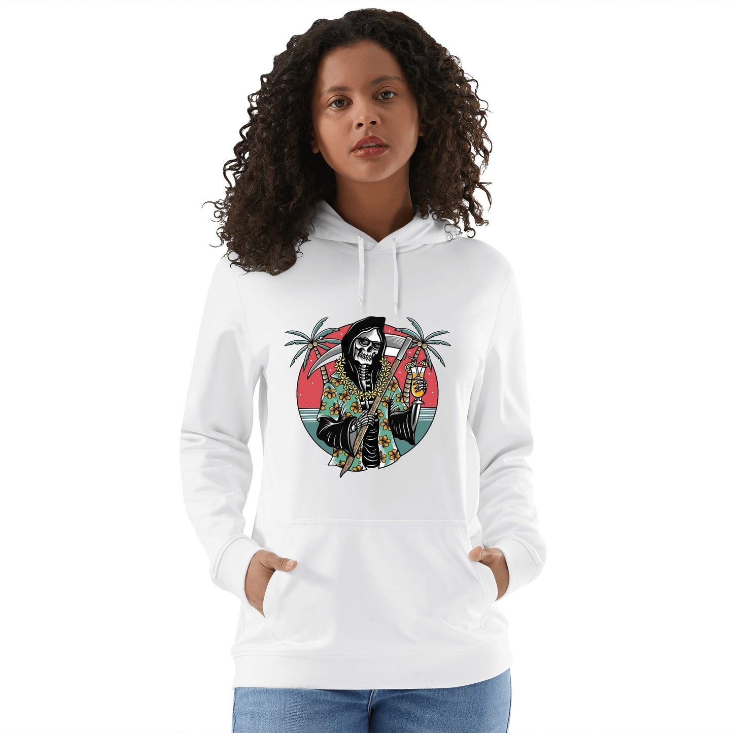 Cotton Hoodie Tropical Grim Reaper