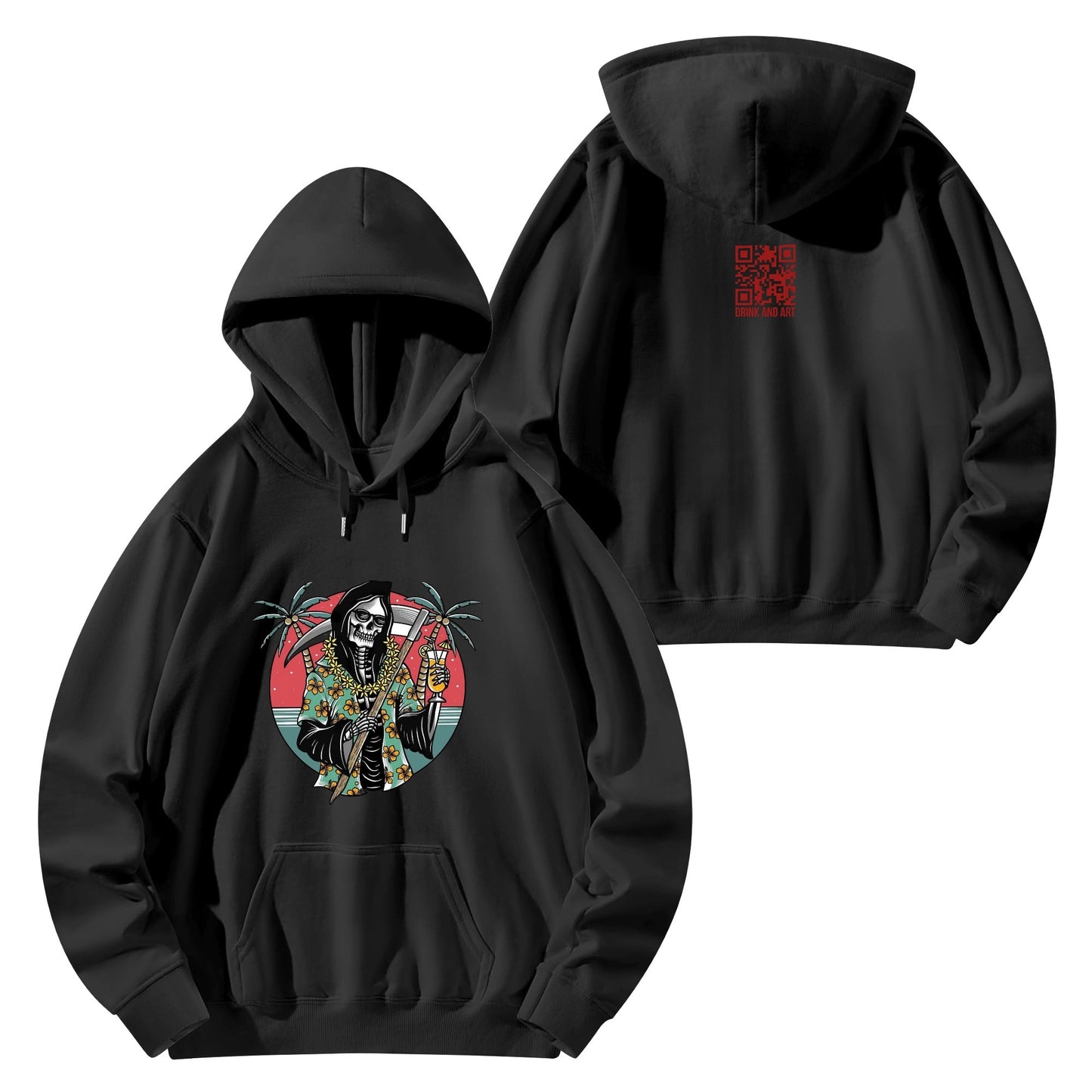 Cotton Hoodie Tropical Grim Reaper