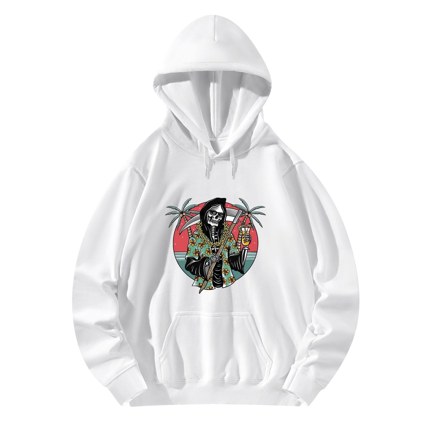 Cotton Hoodie Tropical Grim Reaper