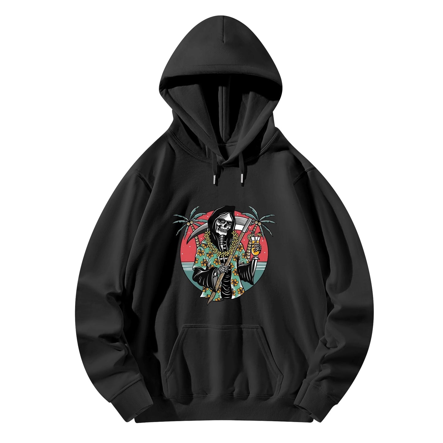 Cotton Hoodie Tropical Grim Reaper