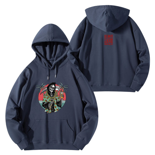 Cotton Hoodie Tropical Grim Reaper