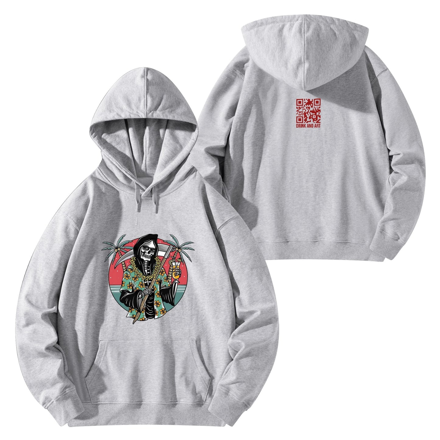 Cotton Hoodie Tropical Grim Reaper