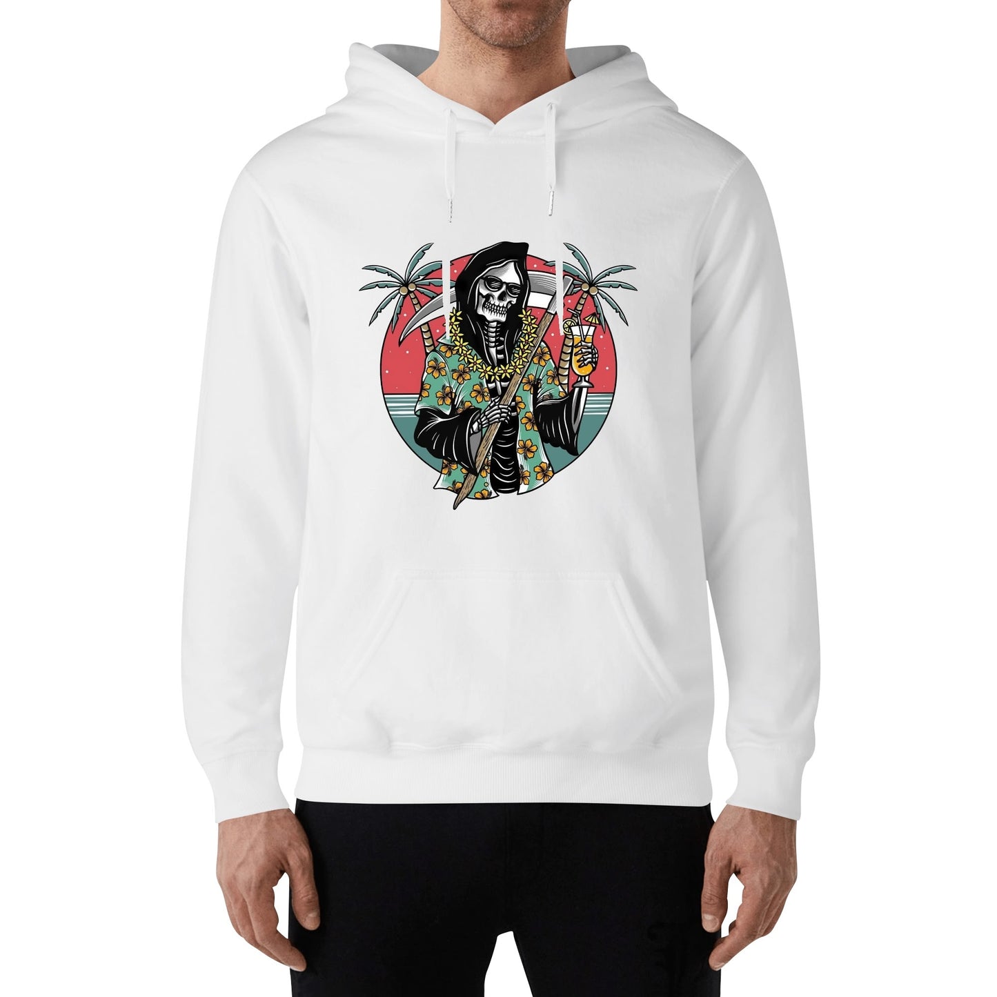 Cotton Hoodie Tropical Grim Reaper