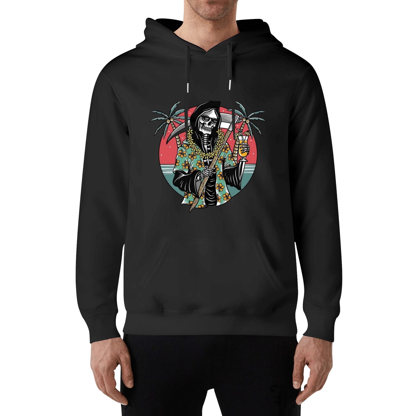 Cotton Hoodie Tropical Grim Reaper