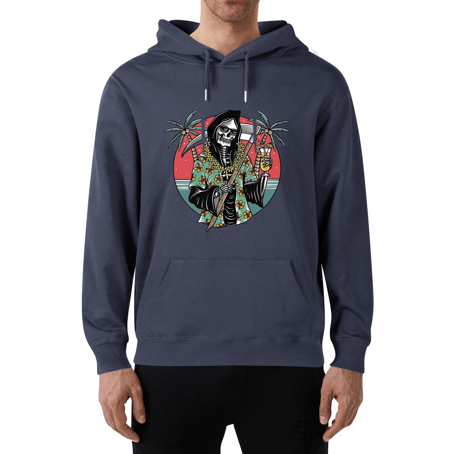 Cotton Hoodie Tropical Grim Reaper