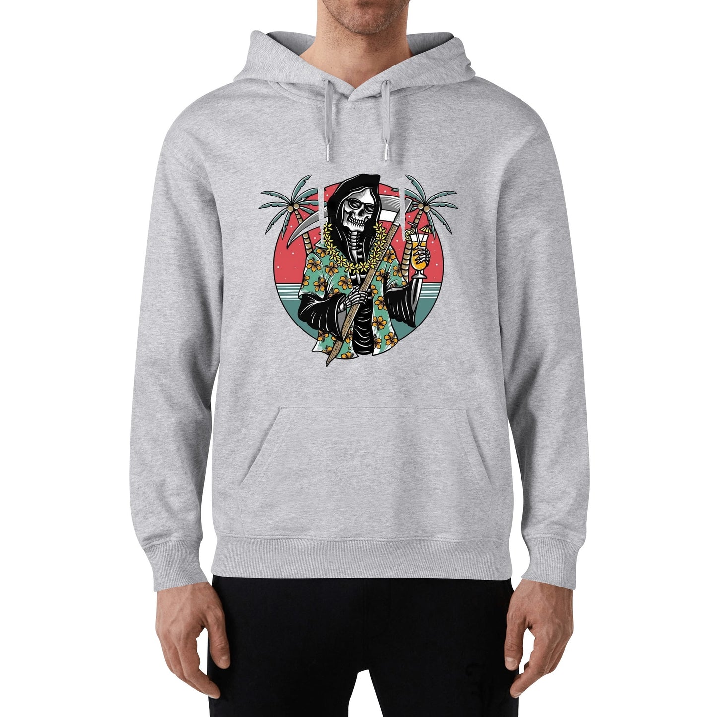 Cotton Hoodie Tropical Grim Reaper