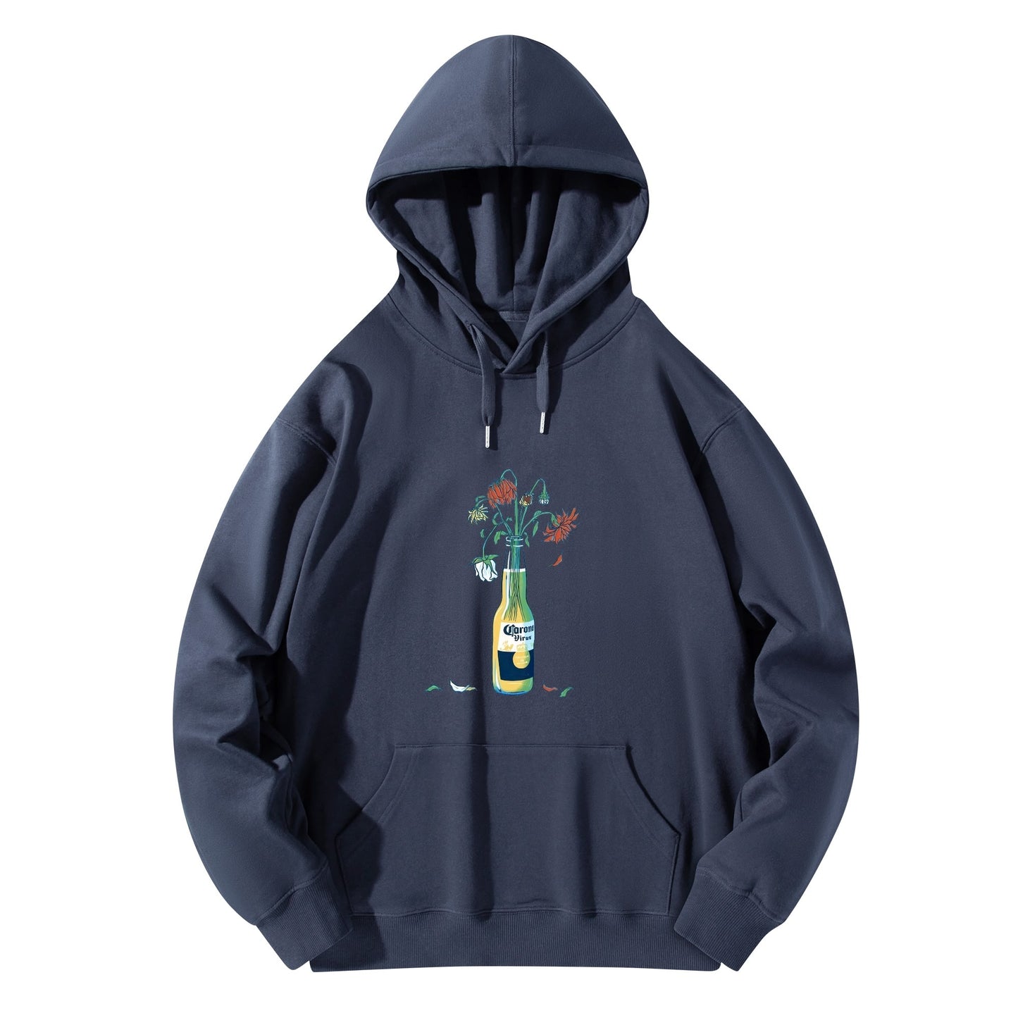 Cotton Hoodie Corona Bottle with Flowers