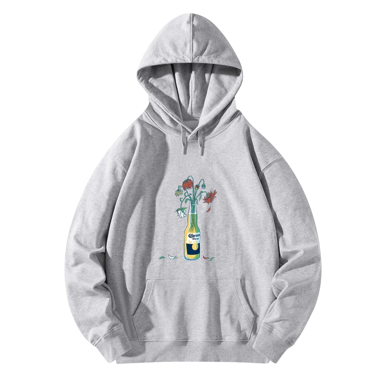 Cotton Hoodie Corona Bottle with Flowers