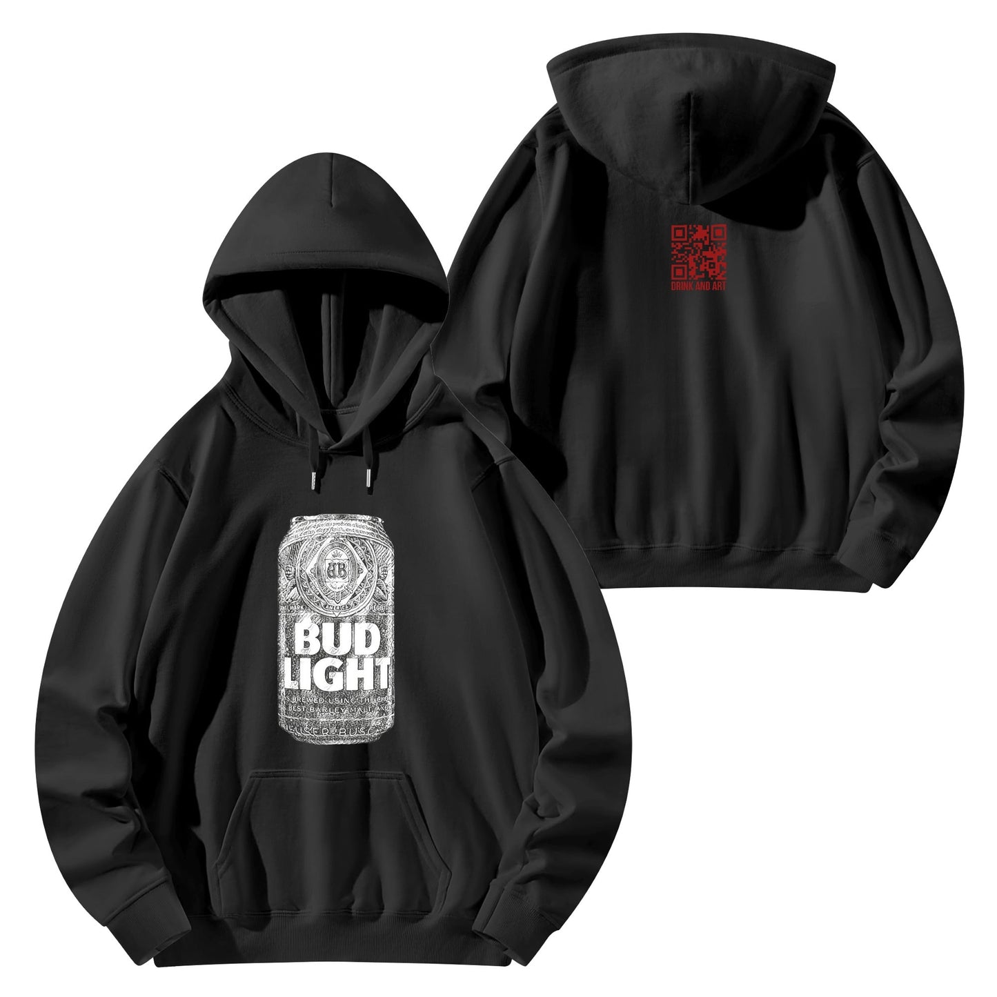 Cotton Hoodie Monochrome Bud Light Can