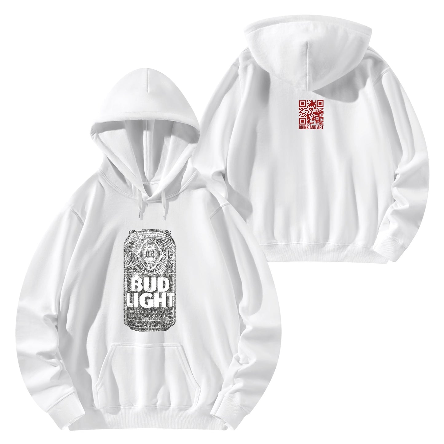 Cotton Hoodie Monochrome Bud Light Can