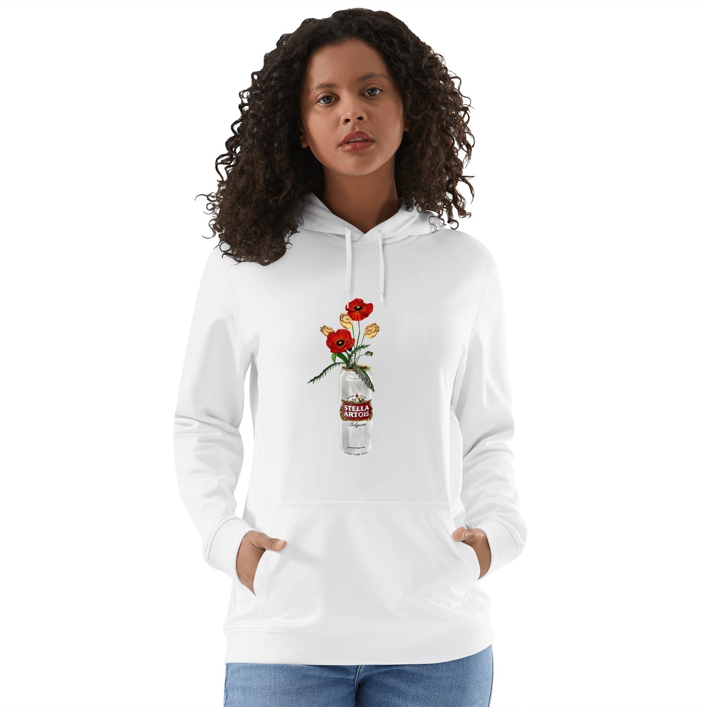 Cotton Hoodie Stella Artois floral art