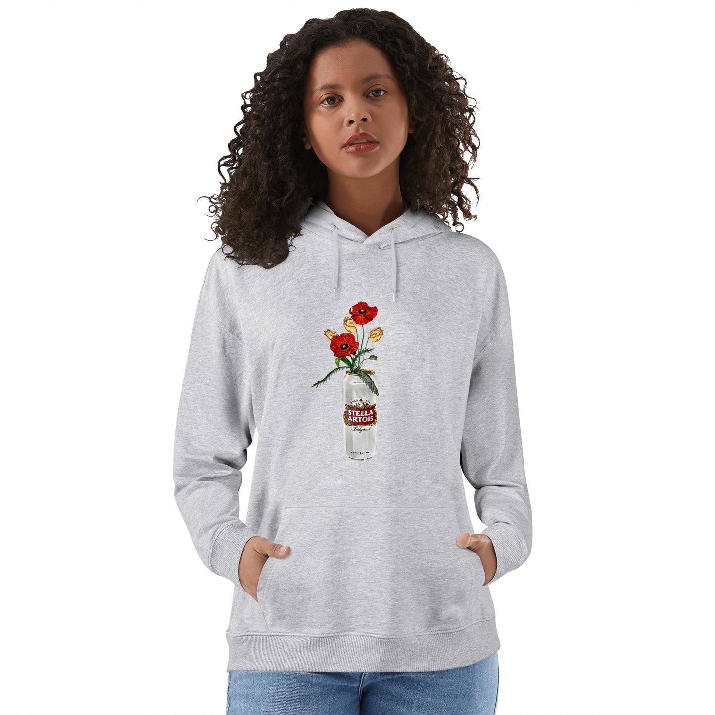 Cotton Hoodie Stella Artois floral art