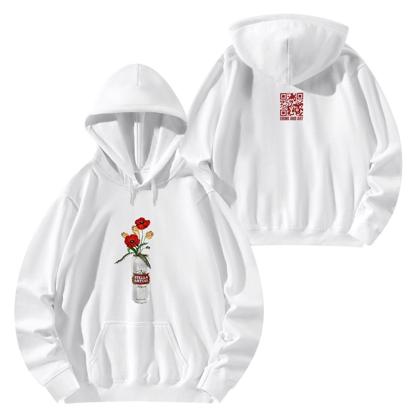 Cotton Hoodie Stella Artois floral art