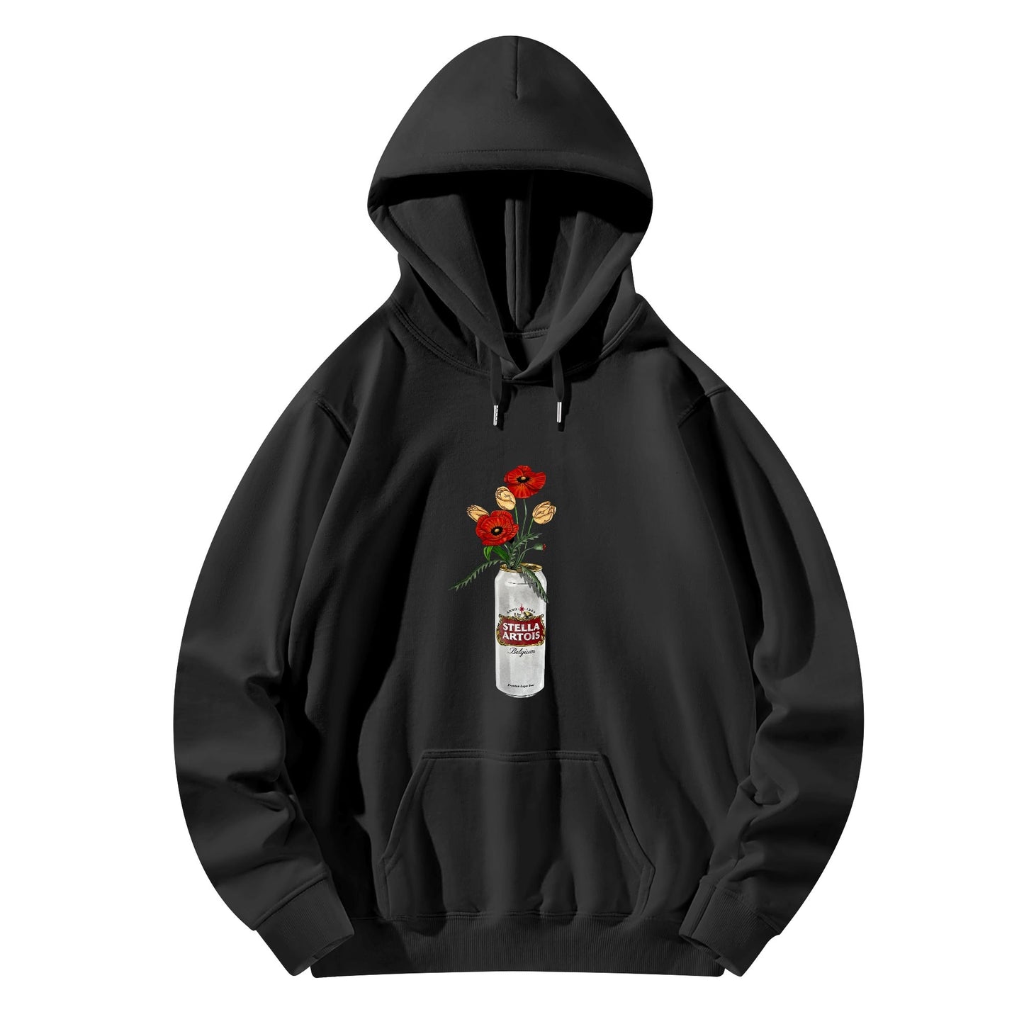 Cotton Hoodie Stella Artois floral art