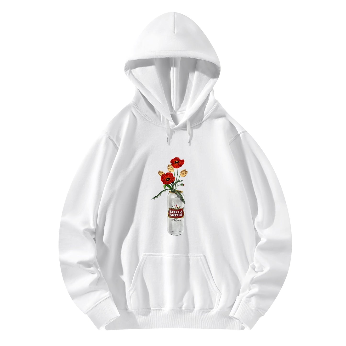 Cotton Hoodie Stella Artois floral art