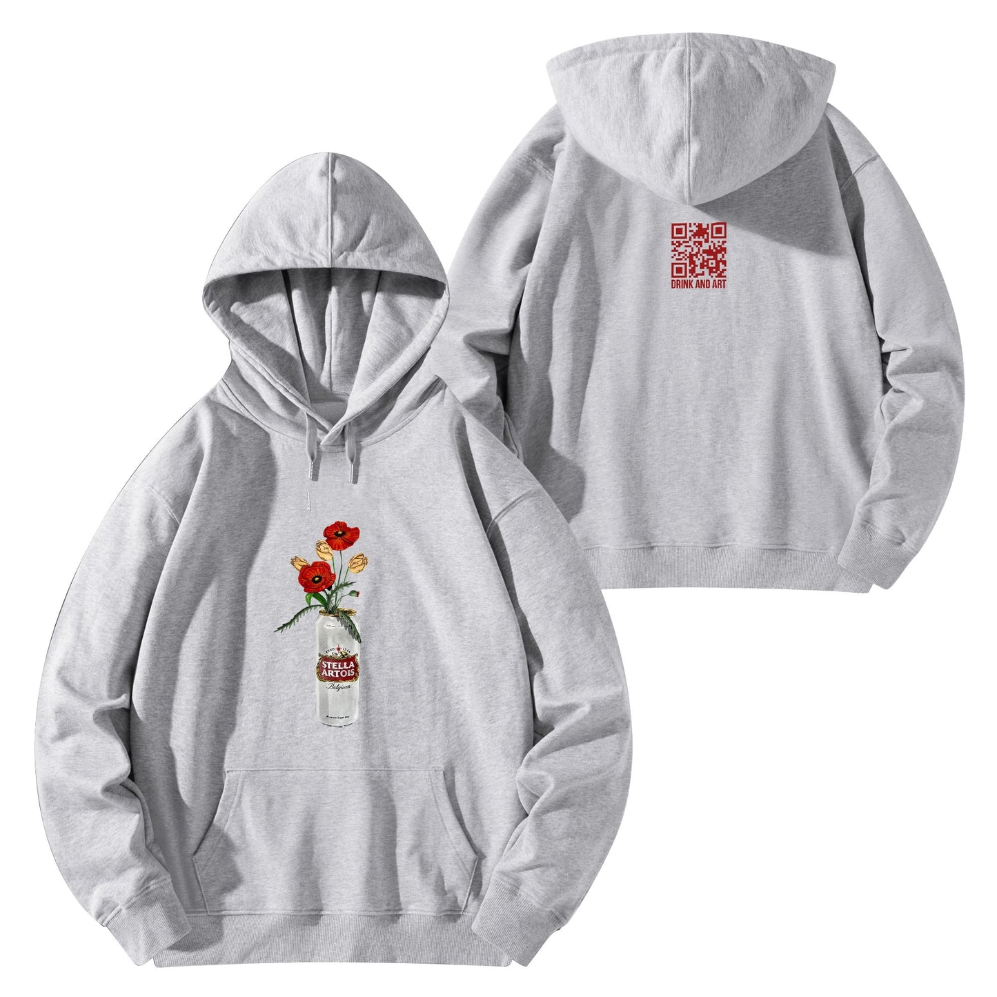 Cotton Hoodie Stella Artois floral art