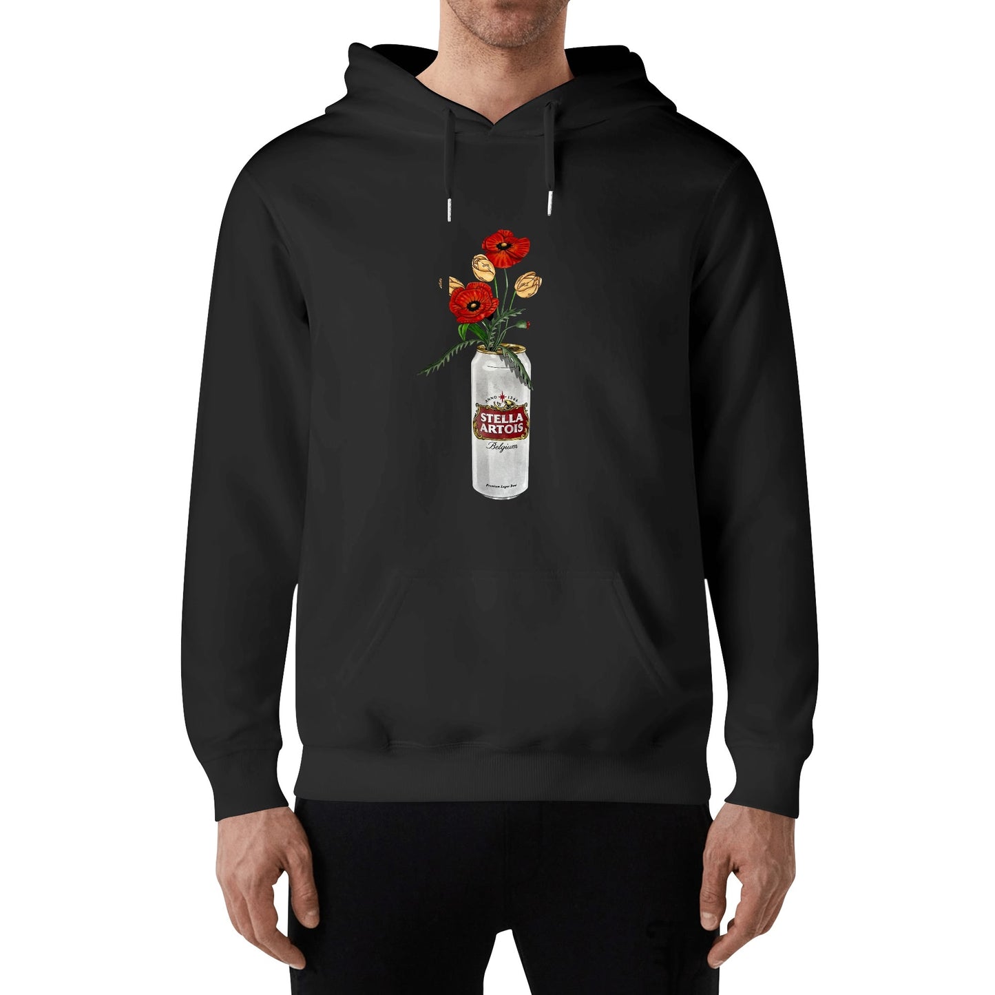 Cotton Hoodie Stella Artois floral art