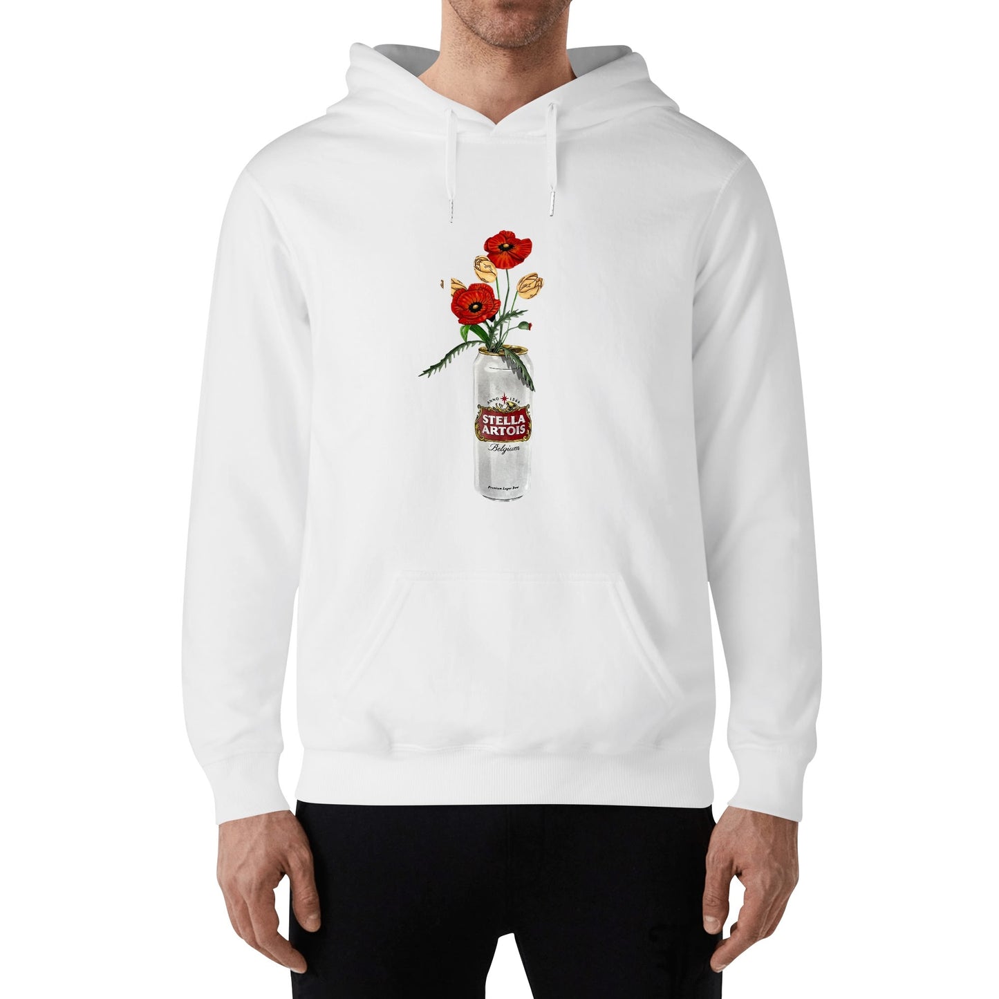 Cotton Hoodie Stella Artois floral art