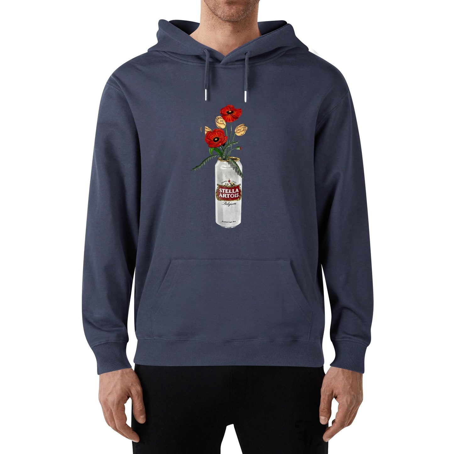 Cotton Hoodie Stella Artois floral art