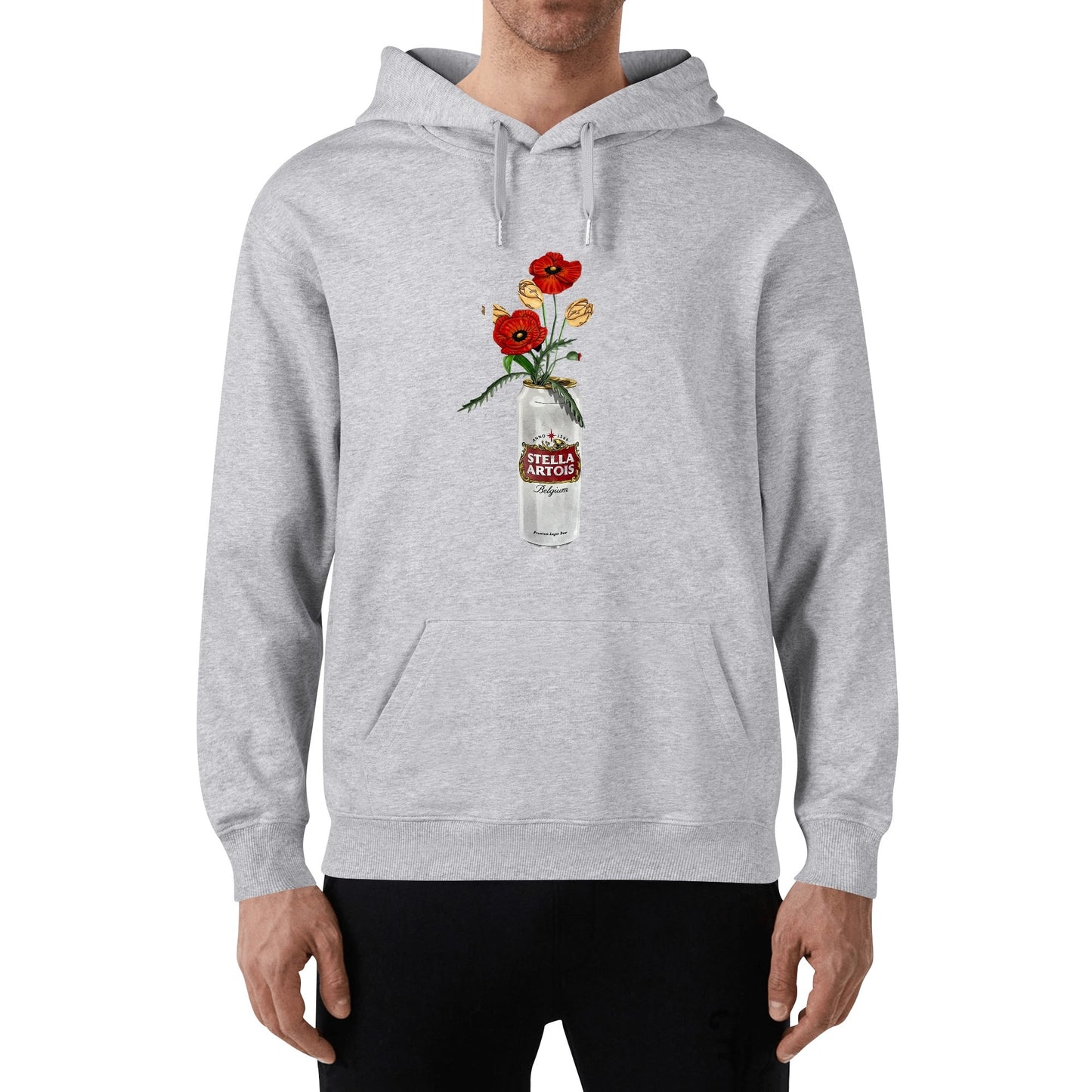 Cotton Hoodie Stella Artois floral art