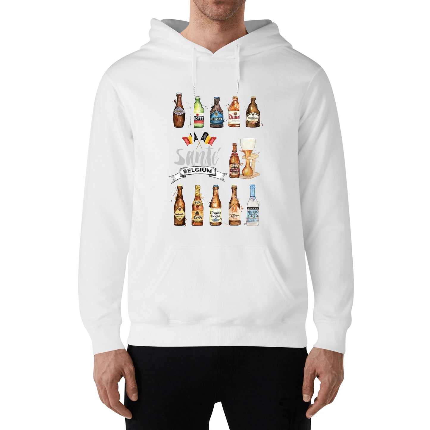 Cotton Hoodie Belgian Beer watercolor