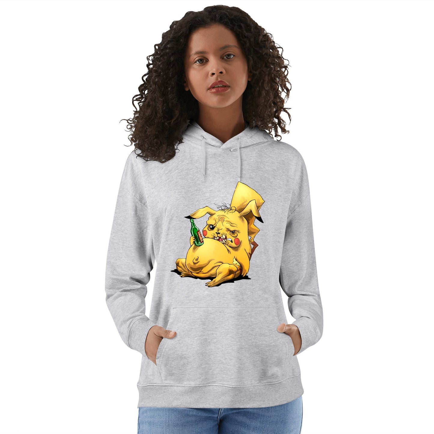 Cotton Hoodie Drunk Pikachu – Satirical Style