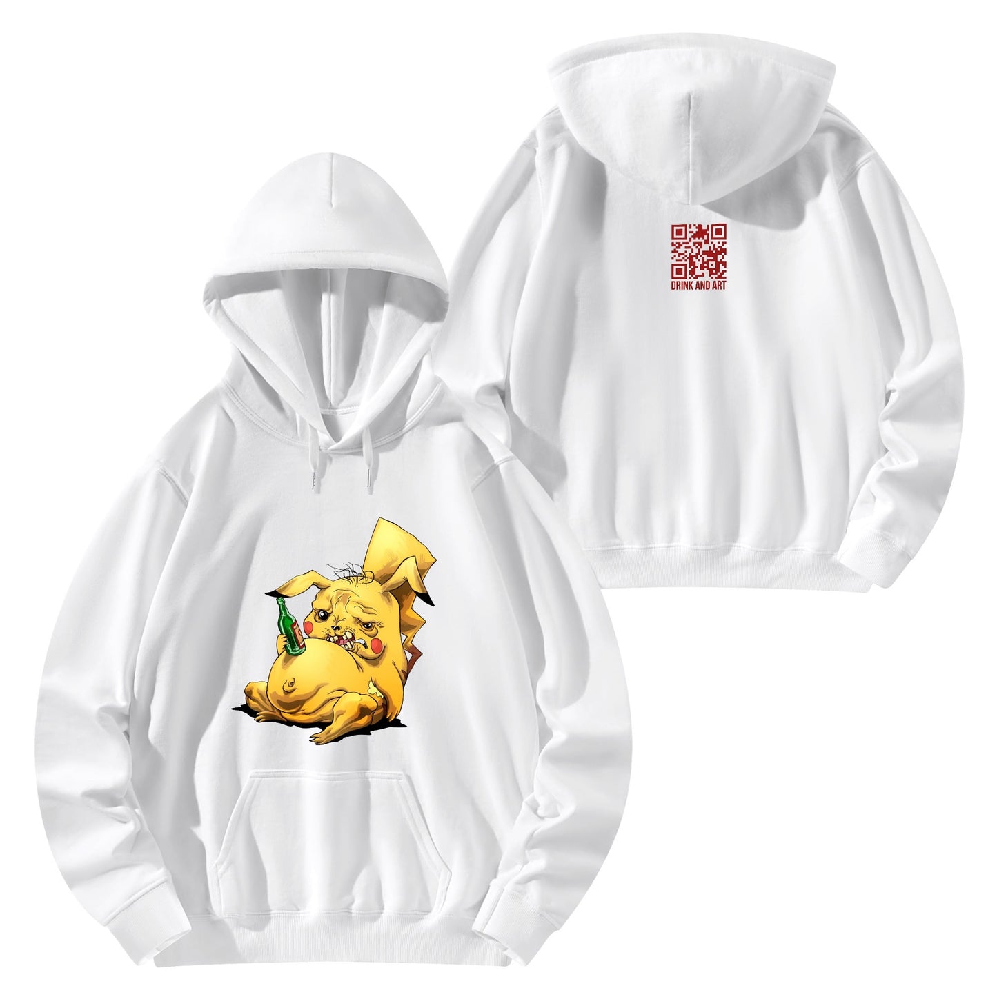 Cotton Hoodie Drunk Pikachu – Satirical Style