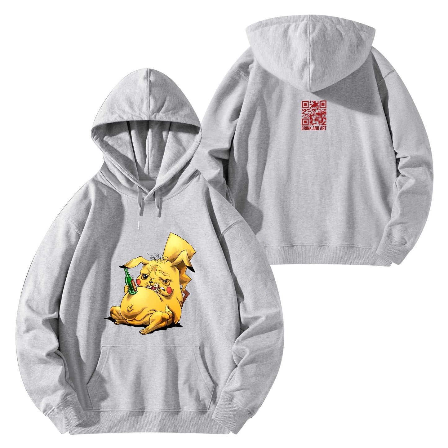 Cotton Hoodie Drunk Pikachu – Satirical Style