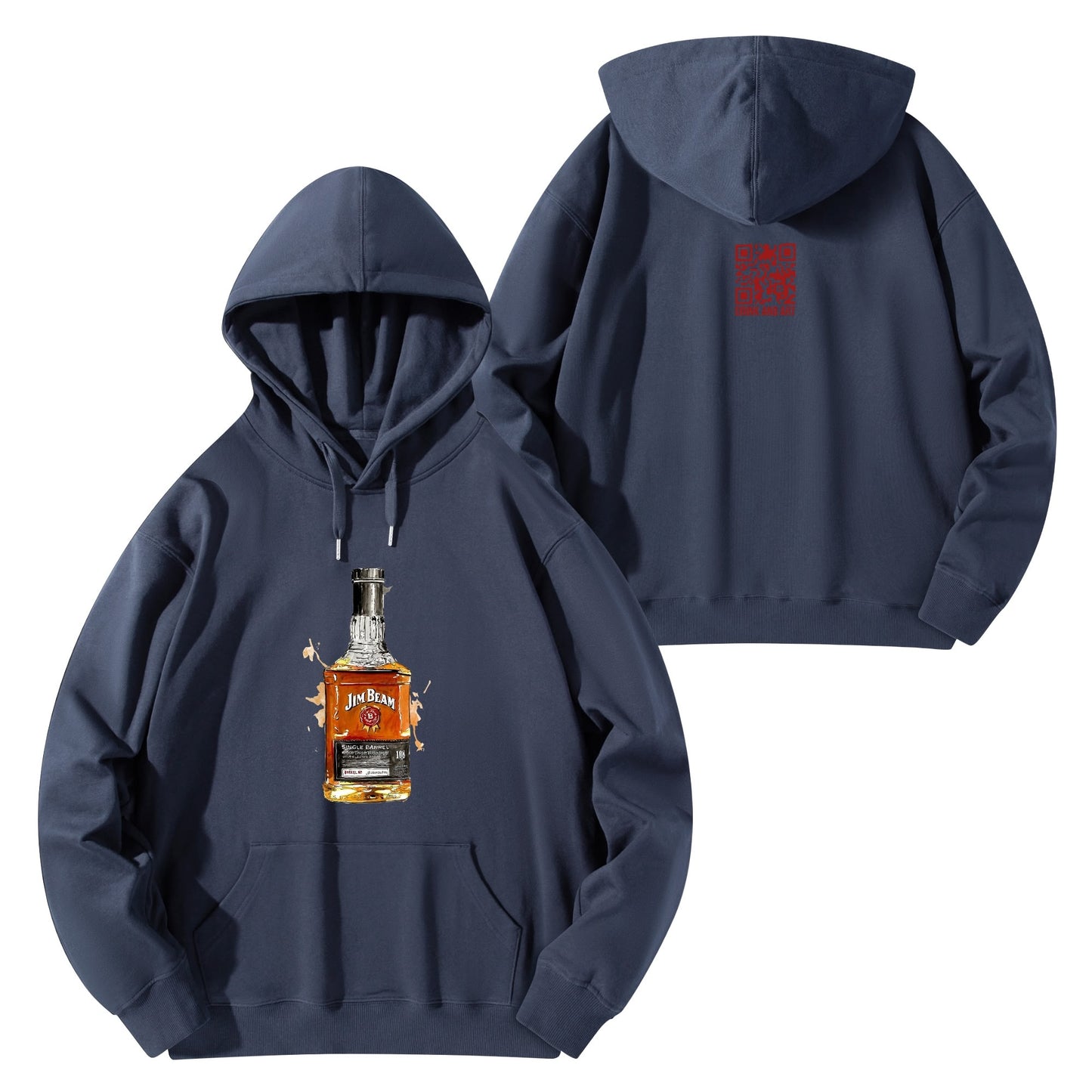 Cotton Hoodie Jim Beam Bourbon Watercolor