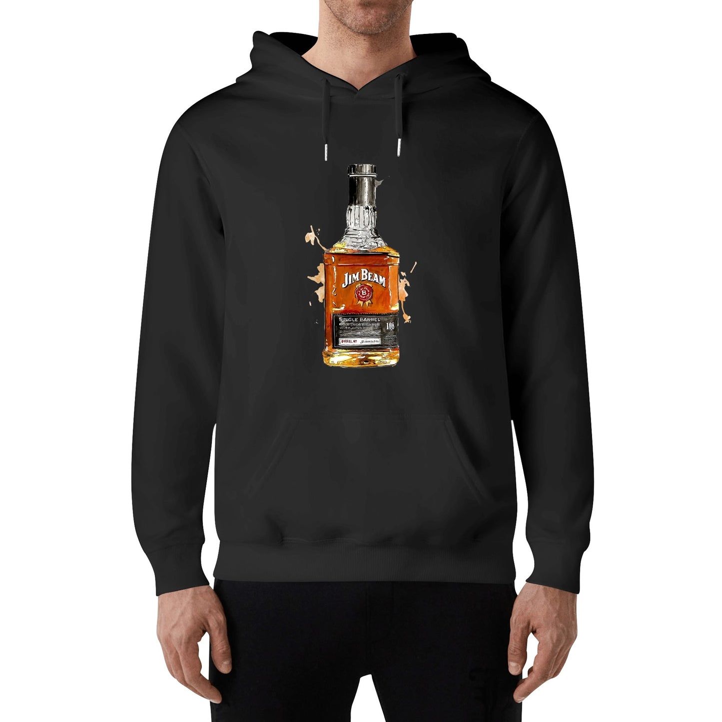 Cotton Hoodie Jim Beam Bourbon Watercolor