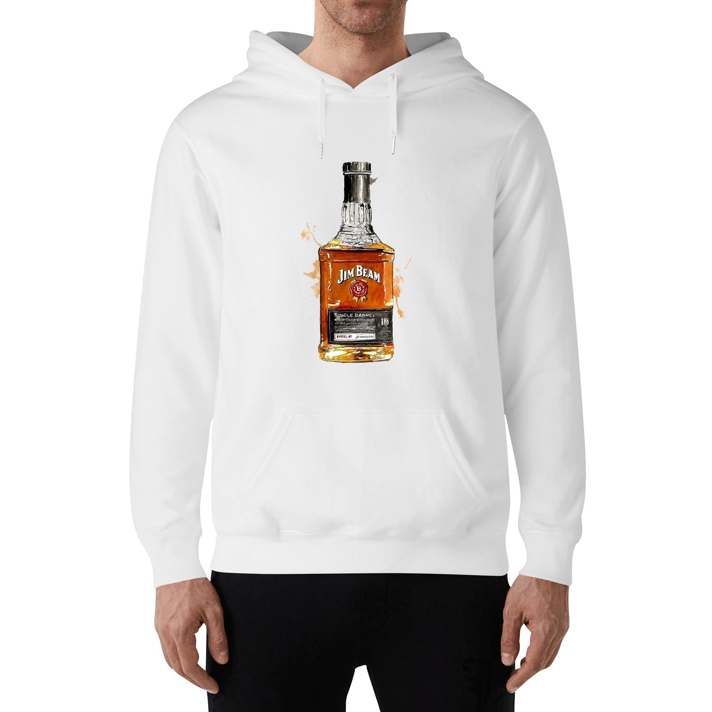 Cotton Hoodie Jim Beam Bourbon Watercolor