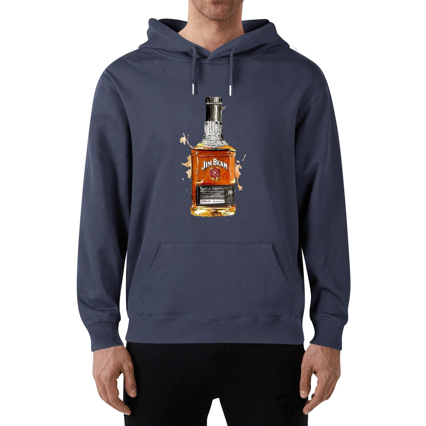 Cotton Hoodie Jim Beam Bourbon Watercolor