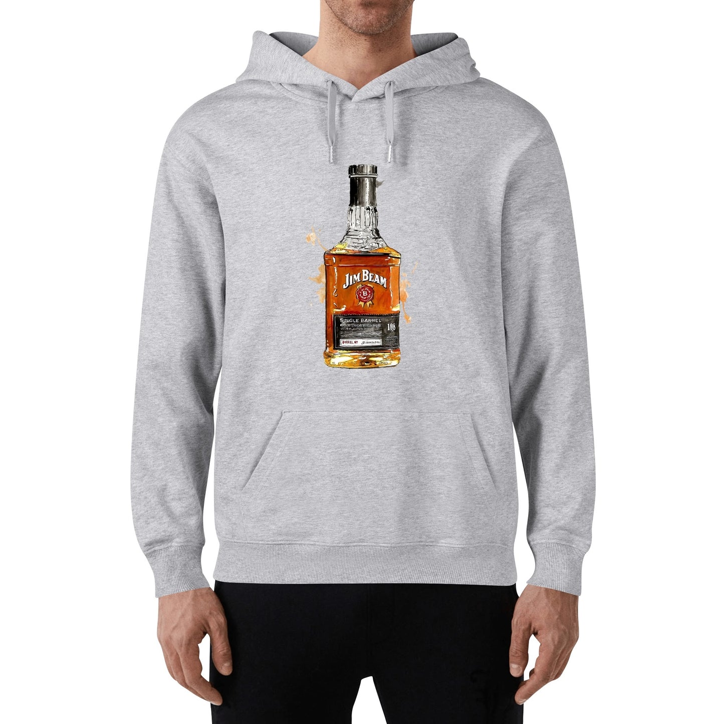 Cotton Hoodie Jim Beam Bourbon Watercolor