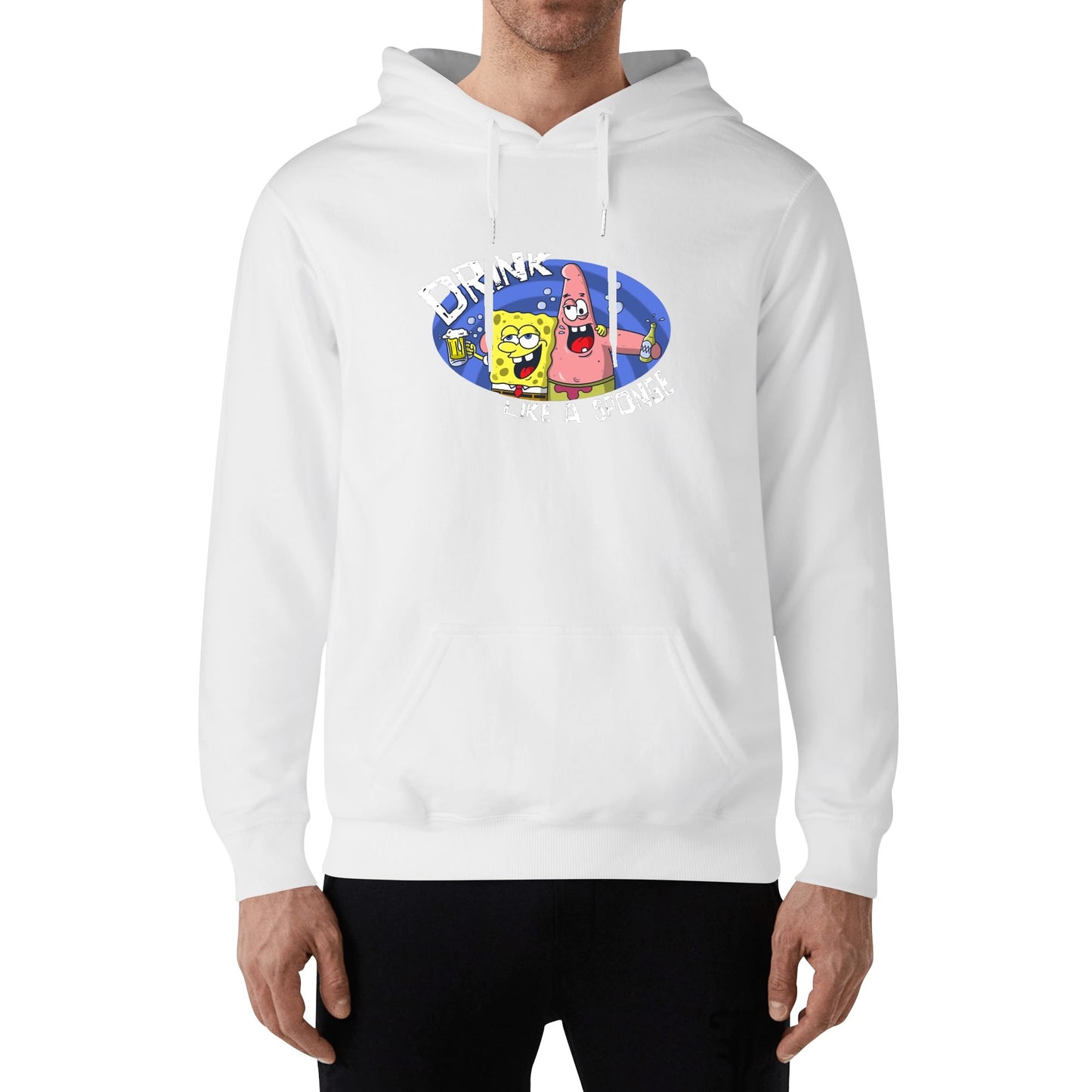 Cotton Hoodie Funny Drunk Sponge & Starfish