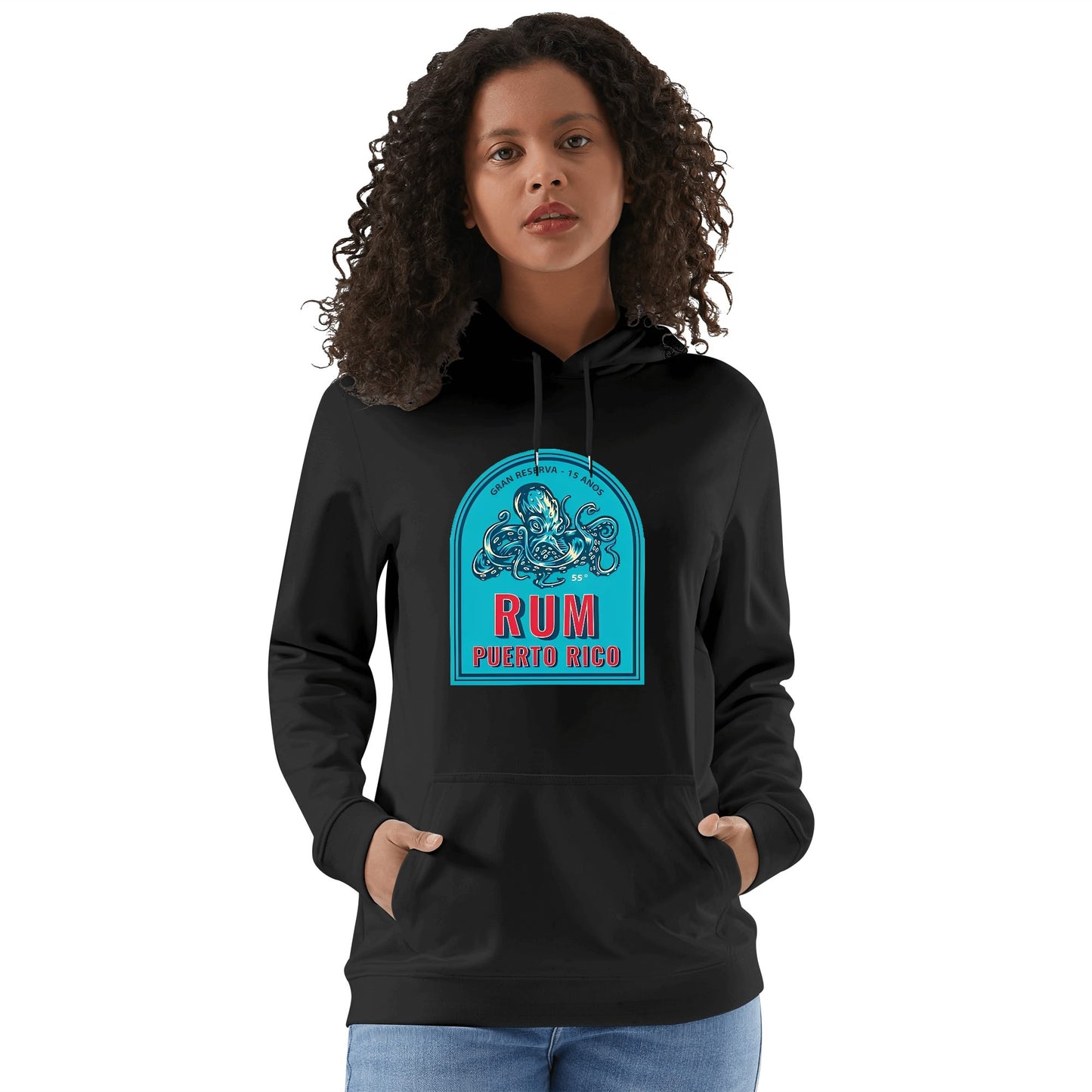 Cotton Hoodie Puerto Rico Rum Octopus logo