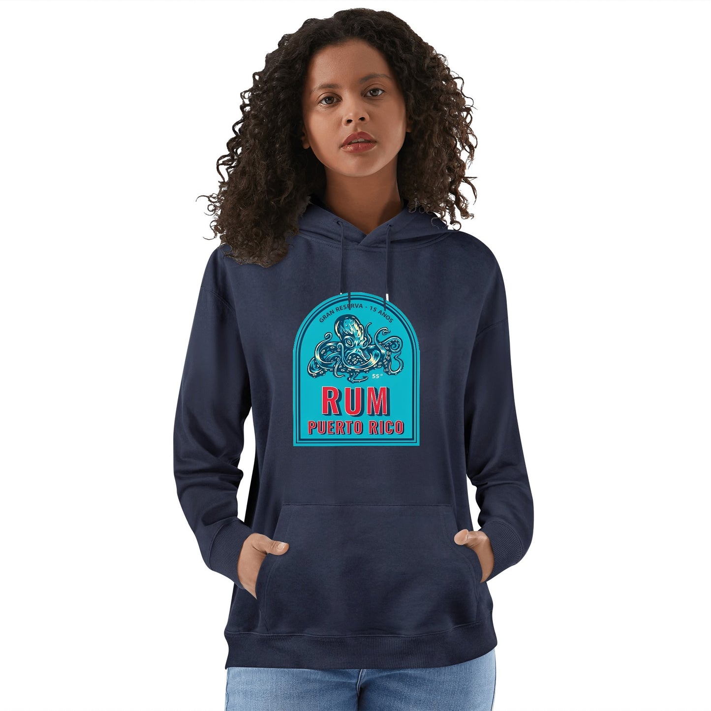 Cotton Hoodie Puerto Rico Rum Octopus logo