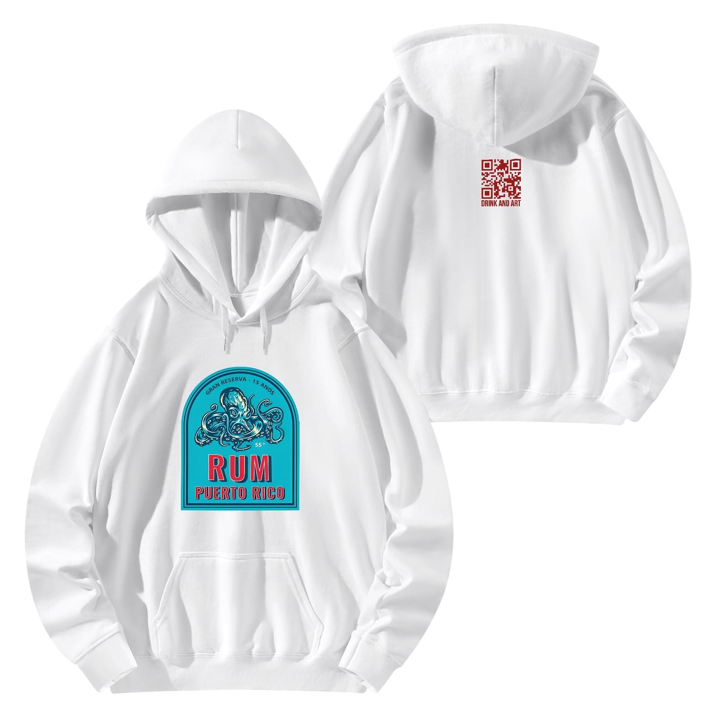 Cotton Hoodie Puerto Rico Rum Octopus logo