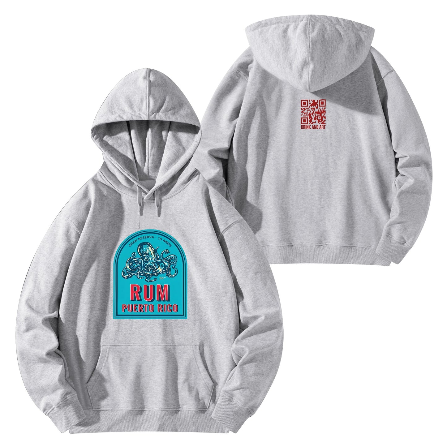 Cotton Hoodie Puerto Rico Rum Octopus logo