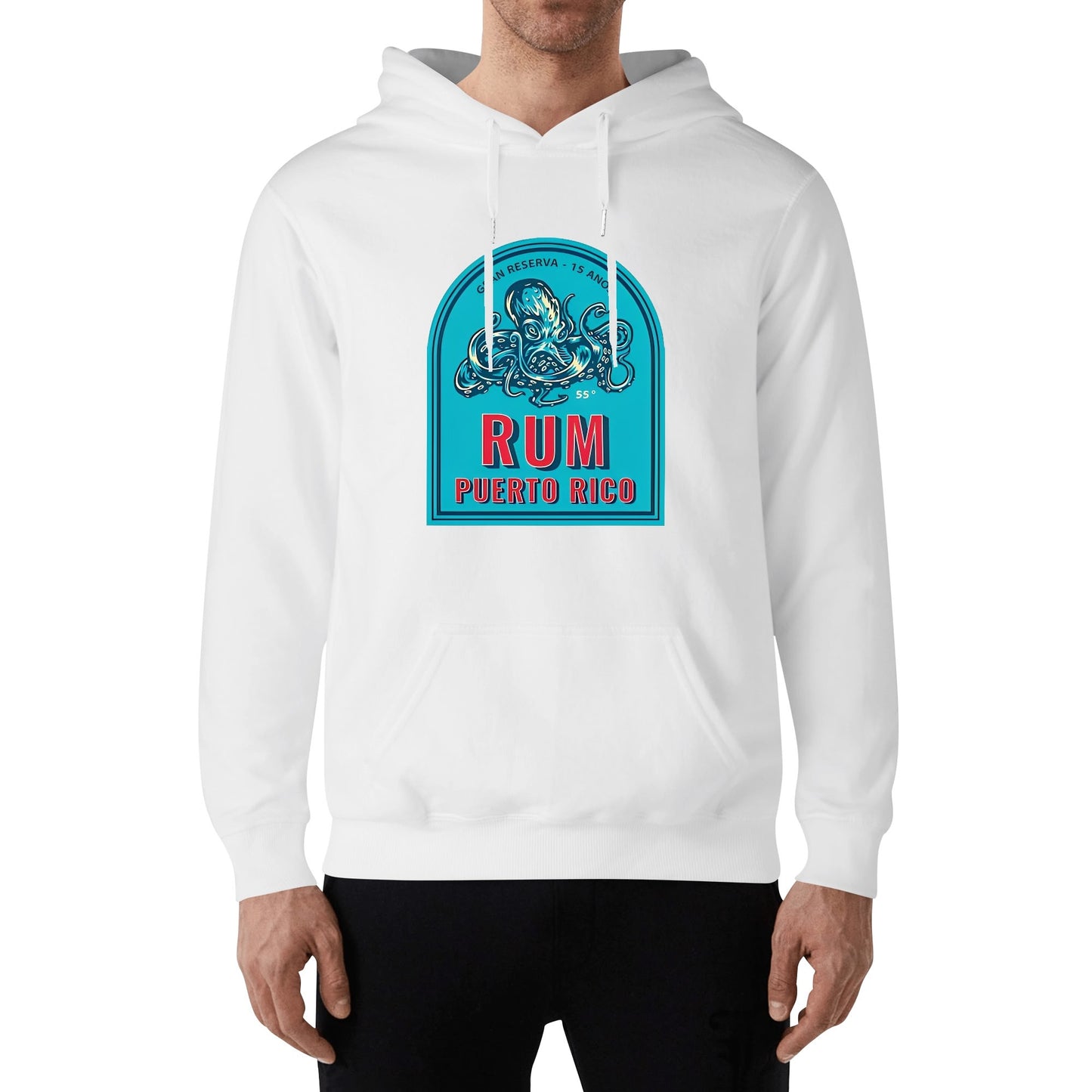 Cotton Hoodie Puerto Rico Rum Octopus logo