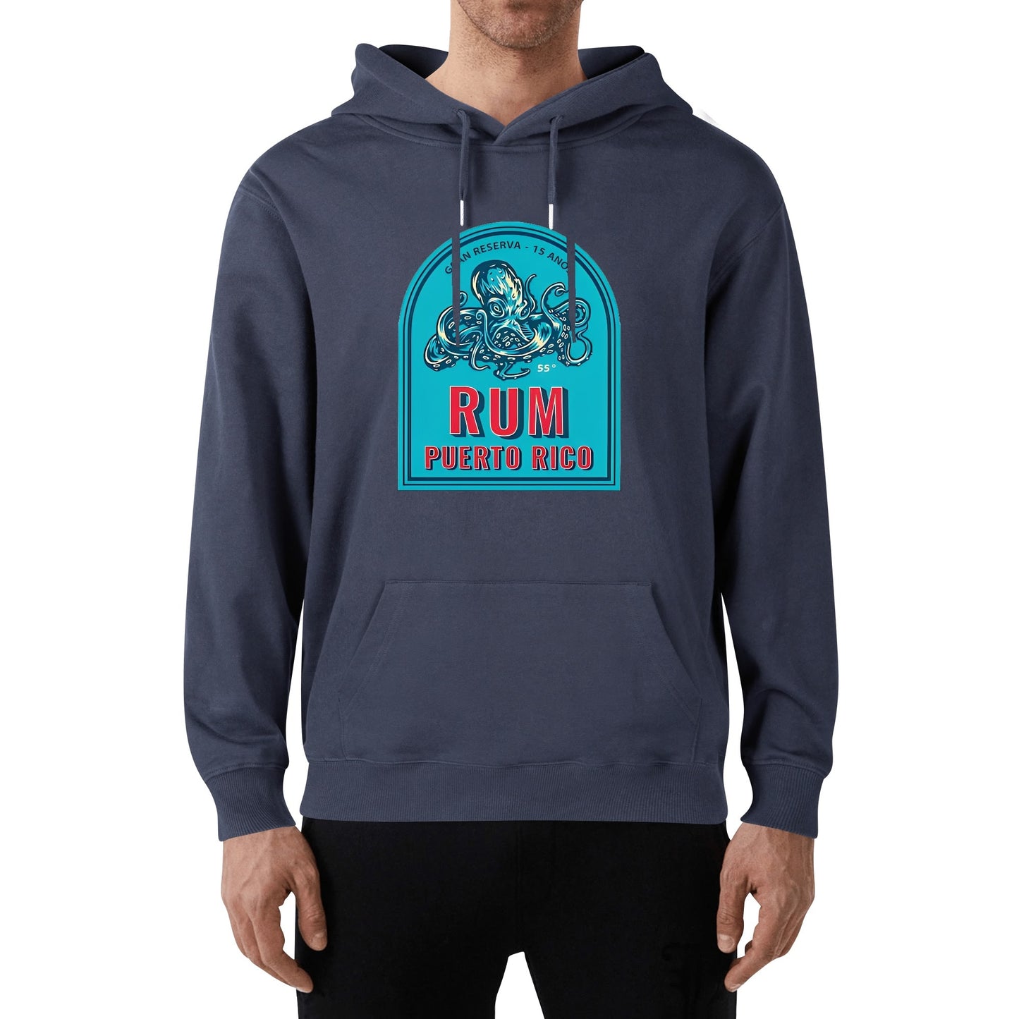 Cotton Hoodie Puerto Rico Rum Octopus logo