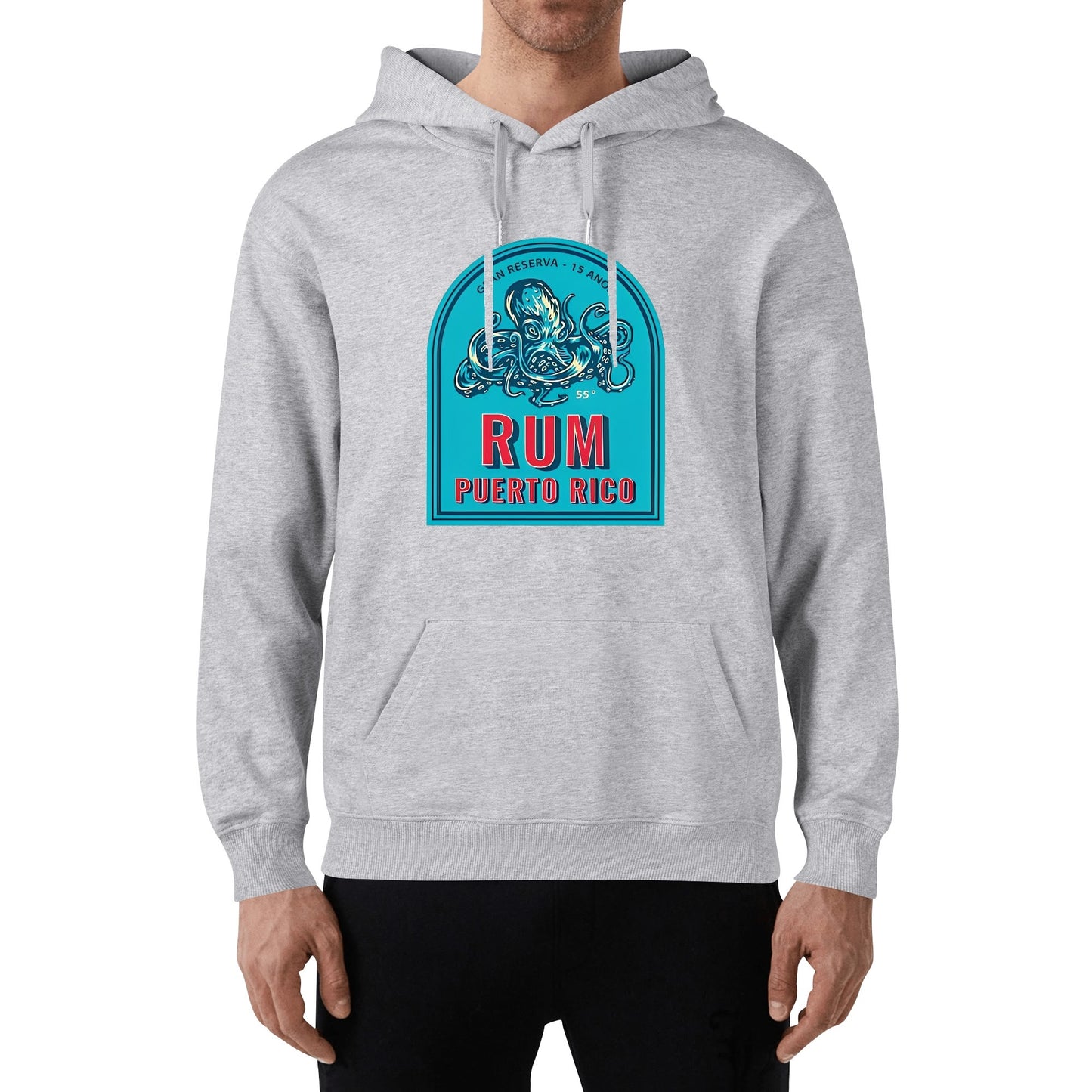 Cotton Hoodie Puerto Rico Rum Octopus logo