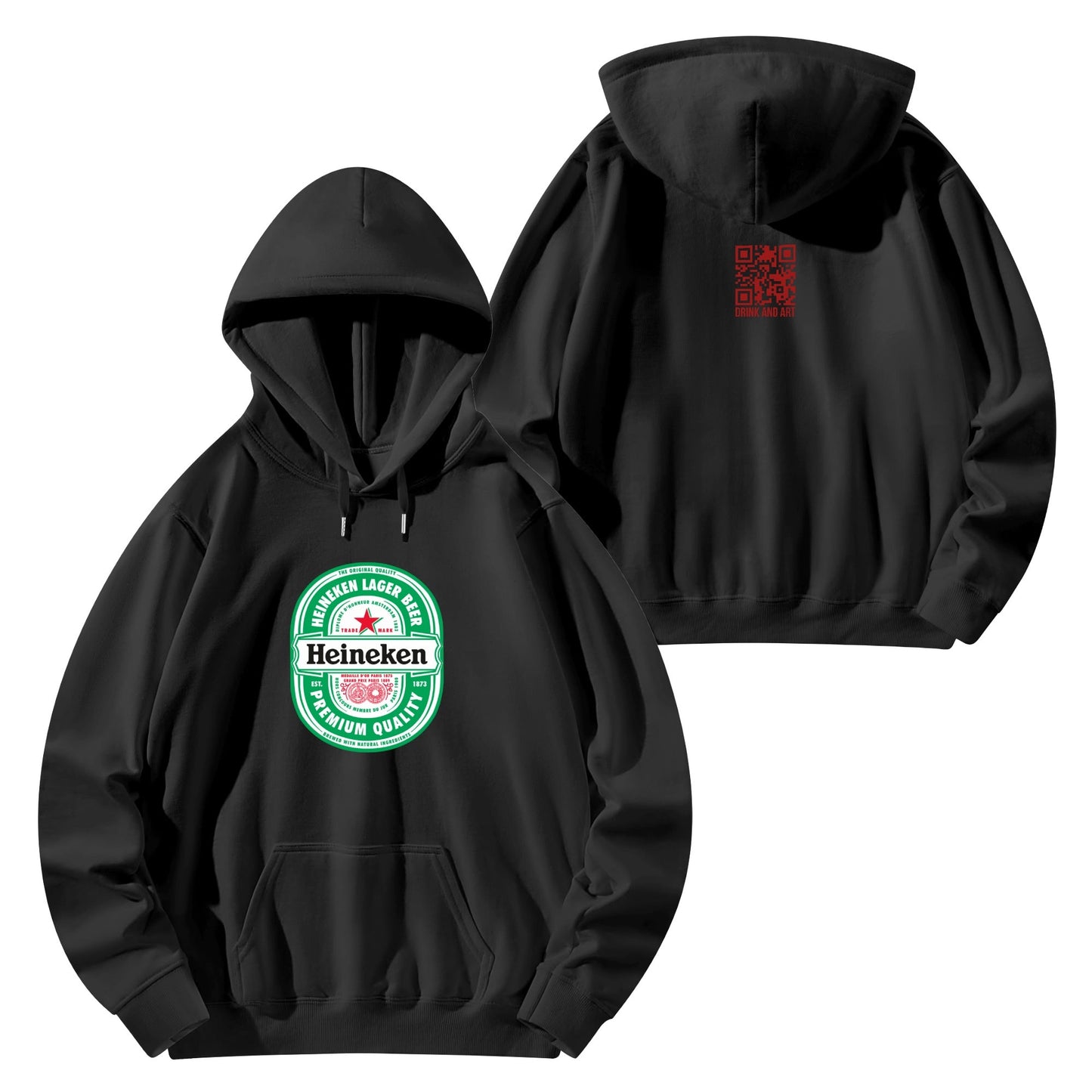 Cotton Hoodie Beer Heineken logo