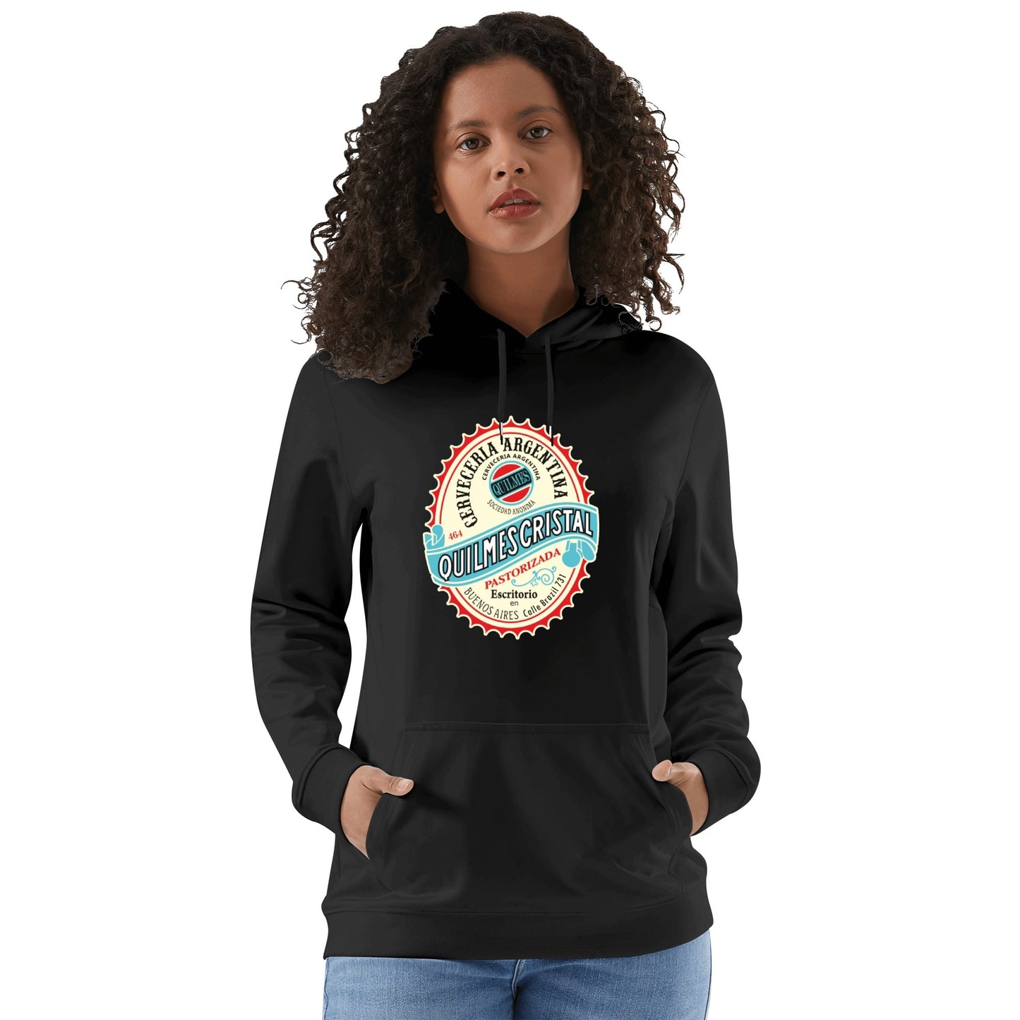 Cotton Hoodie Beer Quilmes logo