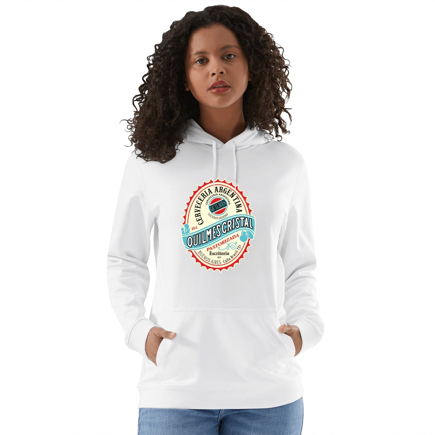 Cotton Hoodie Beer Quilmes logo